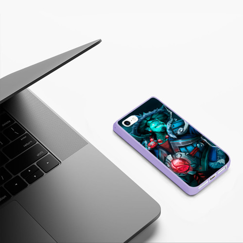 Чехол для iPhone 5/5S матовый Storm Spirit, цвет светло-сиреневый - фото 5