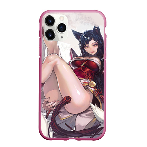 Чехол для iPhone 11 Pro матовый The nine-tailed FOX Ahri, цвет малиновый