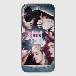 Чехол для iPhone 16 Pro Max силиконовый с защитой камеры Bts