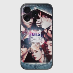 Чехол для iPhone 16 Pro силиконовый с защитой камеры Bts