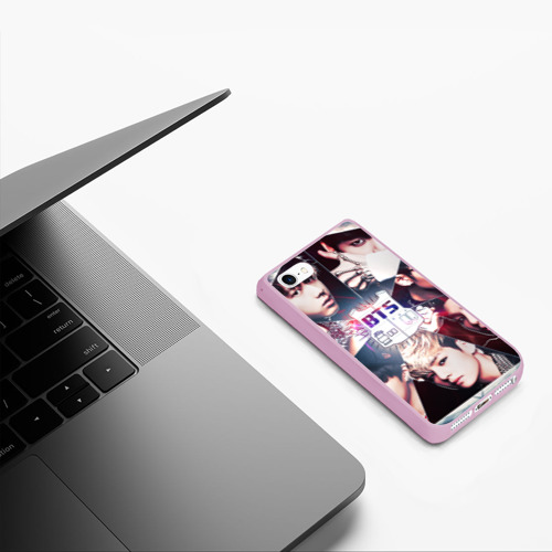 Чехол для iPhone 5/5S матовый Bts, цвет розовый - фото 5