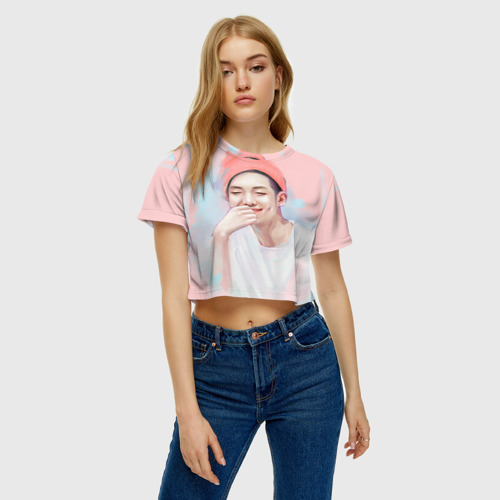 Женская футболка Crop-top 3D Bts, цвет 3D печать - фото 4
