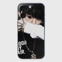 Чехол для iPhone 16 Pro Max силиконовый с защитой камеры Bts