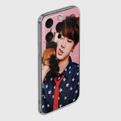 Чехол для iPhone 15 Pro силиконовый с защитой камеры Bts - фото 2