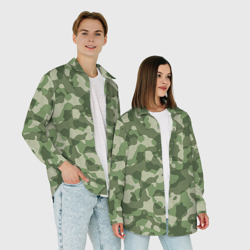 Мужская рубашка oversize 3D Хаки, цвет белый - фото 6