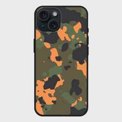 Чехол силиконовый для Apple iPhone 15 матовый Камуфляж