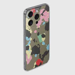 Чехол для iPhone 15 Pro силиконовый с защитой камеры Камуфляж - фото 2