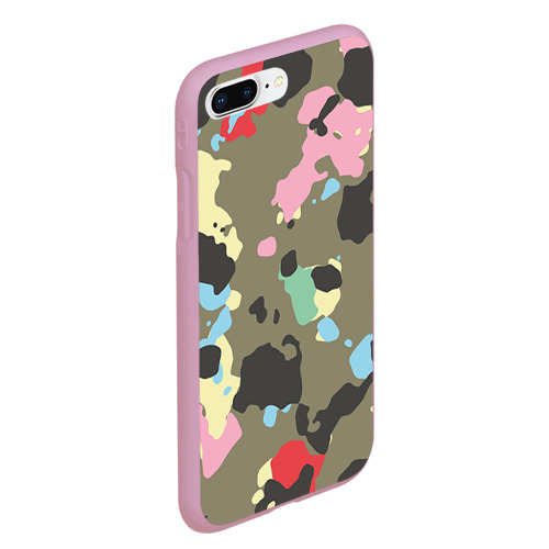 Чехол для iPhone 7Plus/8 Plus матовый Камуфляж, цвет розовый - фото 3