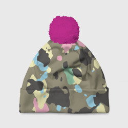 Шапка 3D c помпоном Камуфляж