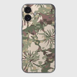Чехол для iPhone 16 силиконовый с защитой камеры Камуфляж