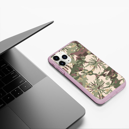 Чехол для iPhone 11 Pro матовый Камуфляж, цвет розовый - фото 5