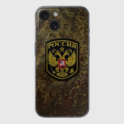 Чехол для iPhone 15 силиконовый с защитой камеры Хаки