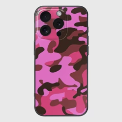 Чехол для iPhone 16 Pro силиконовый с защитой камеры Камуфляж