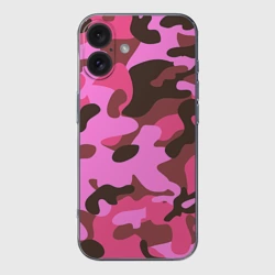 Чехол для iPhone 16 силиконовый с защитой камеры Камуфляж
