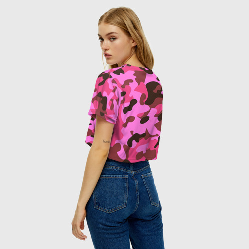 Женская футболка Crop-top 3D Камуфляж, цвет 3D печать - фото 5