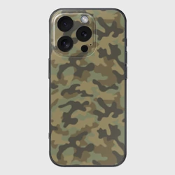 Чехол для iPhone 16 Pro силиконовый с защитой камеры Хаки