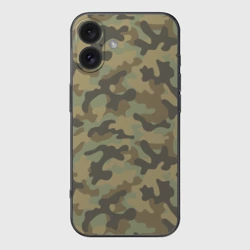 Чехол для iPhone 16 силиконовый с защитой камеры Хаки