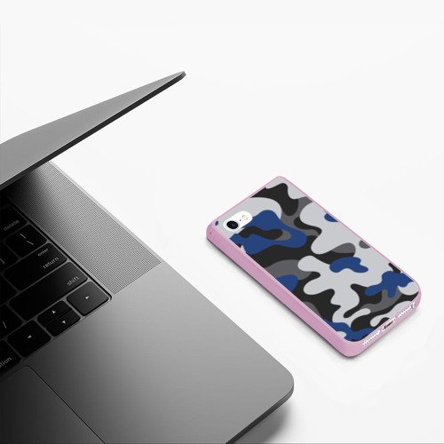 Чехол для iPhone 5/5S матовый Камуфляж, цвет розовый - фото 5