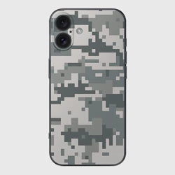Чехол для iPhone 16 силиконовый с защитой камеры Камуфляж