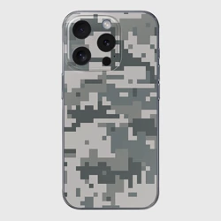 Чехол для iPhone 15 Pro силиконовый с защитой камеры Камуфляж