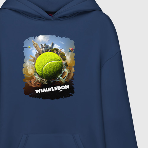 Худи SuperOversize хлопок Уимблдон Wimbledon, цвет темно-синий - фото 3