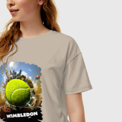 Женская футболка хлопок Oversize Уимблдон Wimbledon - фото 2