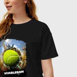 Женская футболка хлопок Oversize Уимблдон Wimbledon - фото 2