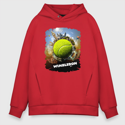 Мужское худи Oversize хлопок Уимблдон Wimbledon, цвет красный