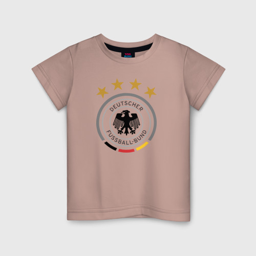 Детская футболка хлопок Сборная Германии, цвет пыльно-розовый