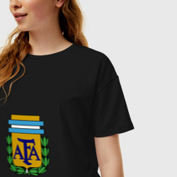 Женская футболка хлопок Oversize Сборная Аргентины - фото 2