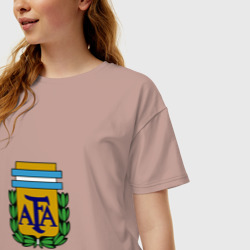 Женская футболка хлопок Oversize Сборная Аргентины - фото 2