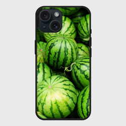 Чехол силиконовый для Apple iPhone 15 матовый Арбузы