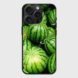 Чехол силиконовый для Apple iPhone 15 Pro матовый Арбузы