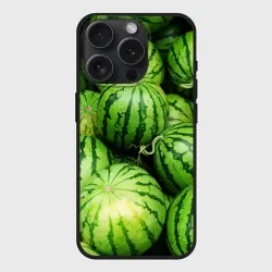 Чехол силиконовый для Apple iPhone 15 Pro матовый Арбузы