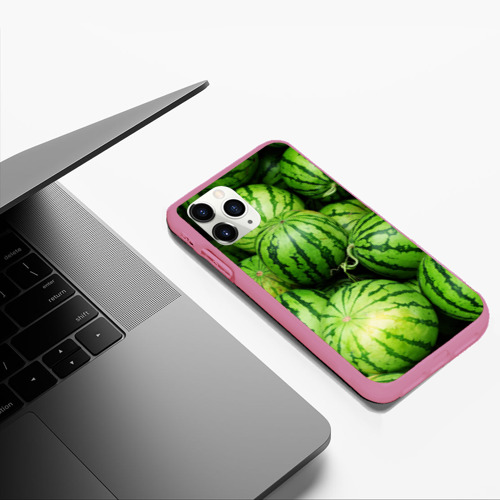 Чехол для iPhone 11 Pro Max матовый Арбузы, цвет малиновый - фото 5