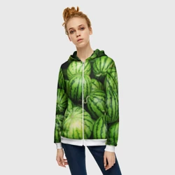 Женская толстовка 3D на молнии Арбузы - фото 2