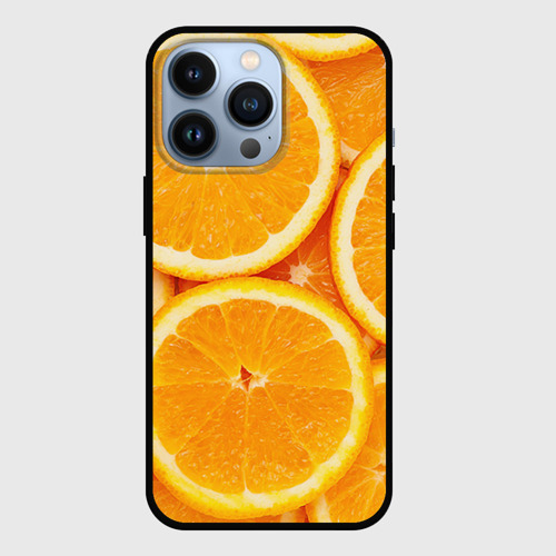 Чехол для iPhone 13 Pro Апельсин, цвет черный