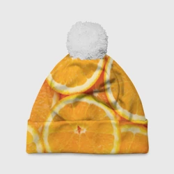 Шапка 3D c помпоном Апельсин