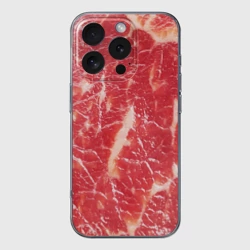 Чехол для iPhone 16 Pro Max силиконовый с защитой камеры Мясо