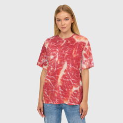 Женская футболка oversize 3D Мясо - фото 2