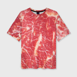 Женская футболка oversize 3D Мясо