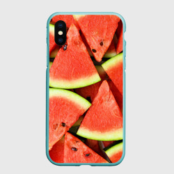 Чехол для iPhone XS Max матовый Дольки арбуза