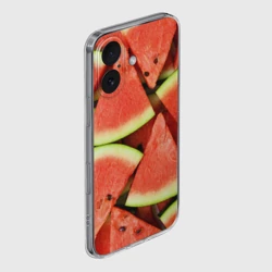 Чехол для iPhone 16 силиконовый с защитой камеры Дольки арбуза - фото 2