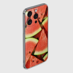 Чехол для iPhone 15 Pro Max силиконовый с защитой камеры Дольки арбуза - фото 2
