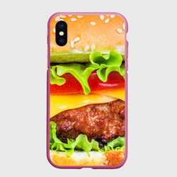 Чехол для iPhone XS Max матовый Гамбургер