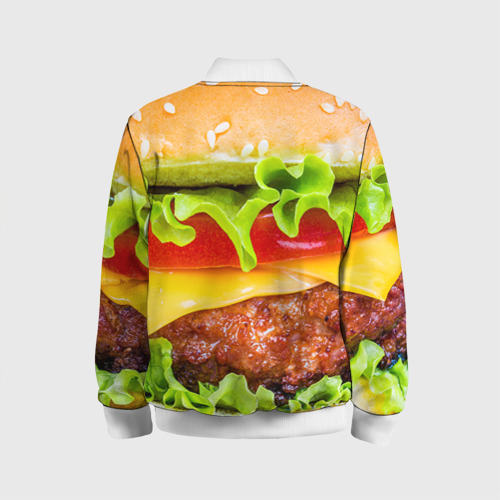 Детский бомбер 3D Гамбургер, цвет белый - фото 2