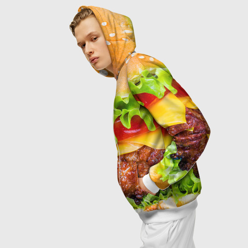 Мужская толстовка 3D на молнии Гамбургер - фото 5