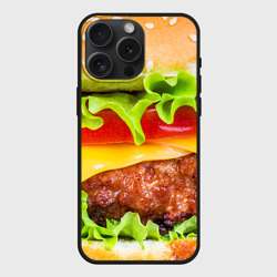 Чехол силиконовый для Apple iPhone 15 Pro Мax матовый Гамбургер
