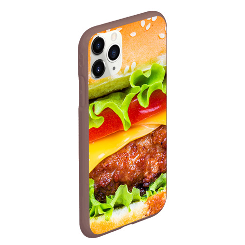 Чехол для iPhone 11 Pro Max матовый Гамбургер, цвет коричневый - фото 3