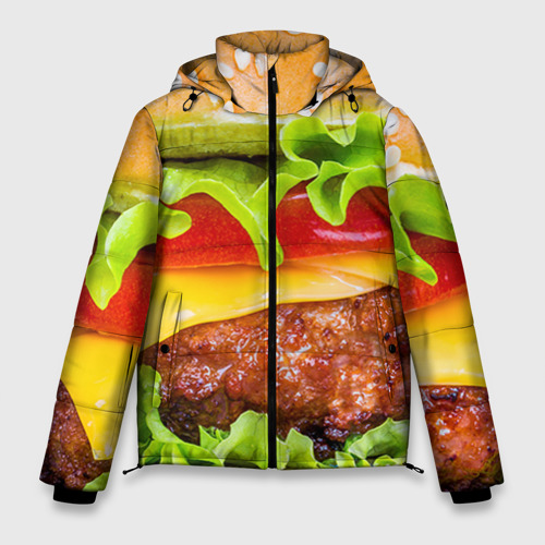 Мужская зимняя куртка 3D Гамбургер, цвет красный